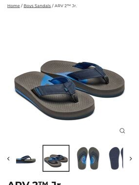 Cobian Boys Gray and Navy Blue Flip Flops Sandals ARV 2 Jr
